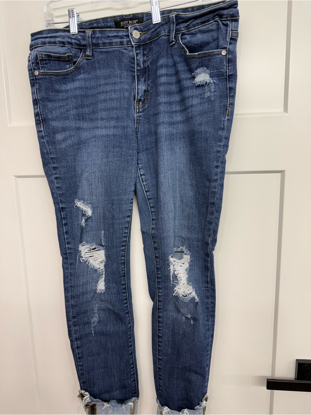 Judy Blue Dark Blue Distressed Skinny Jeans